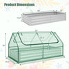 Lucktree Galvanized Steel Raised Garden Bed with Mini Greenhouse, Outdoor Metal Planter Box Kit with Large Roll-up Cover
