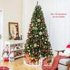 Lucktree 8ft Pre-Lit Christmas Tree, Artificial Hinged Xmas Tree with 400 Warm White LED Lights