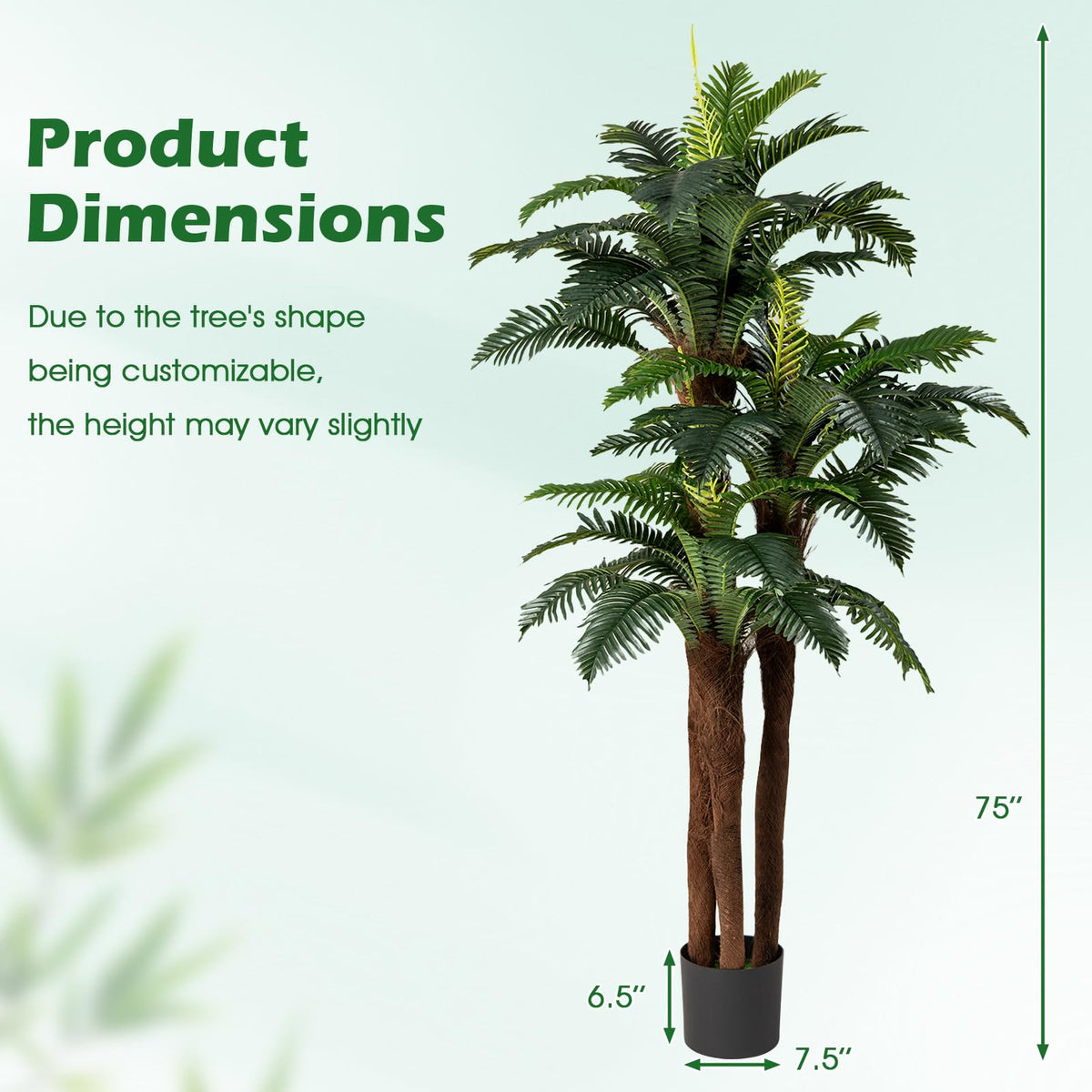 Lucktree 6.3 ft Tall Fake Tropical Plant with 45 + 3 Adjustable Leaves 3 Real Barks & Moss (2 Pack)