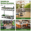 Lucktree Balcoy Flower Pot Stand Rack w/ Adjustable Hooks & 2 Planter Baskets