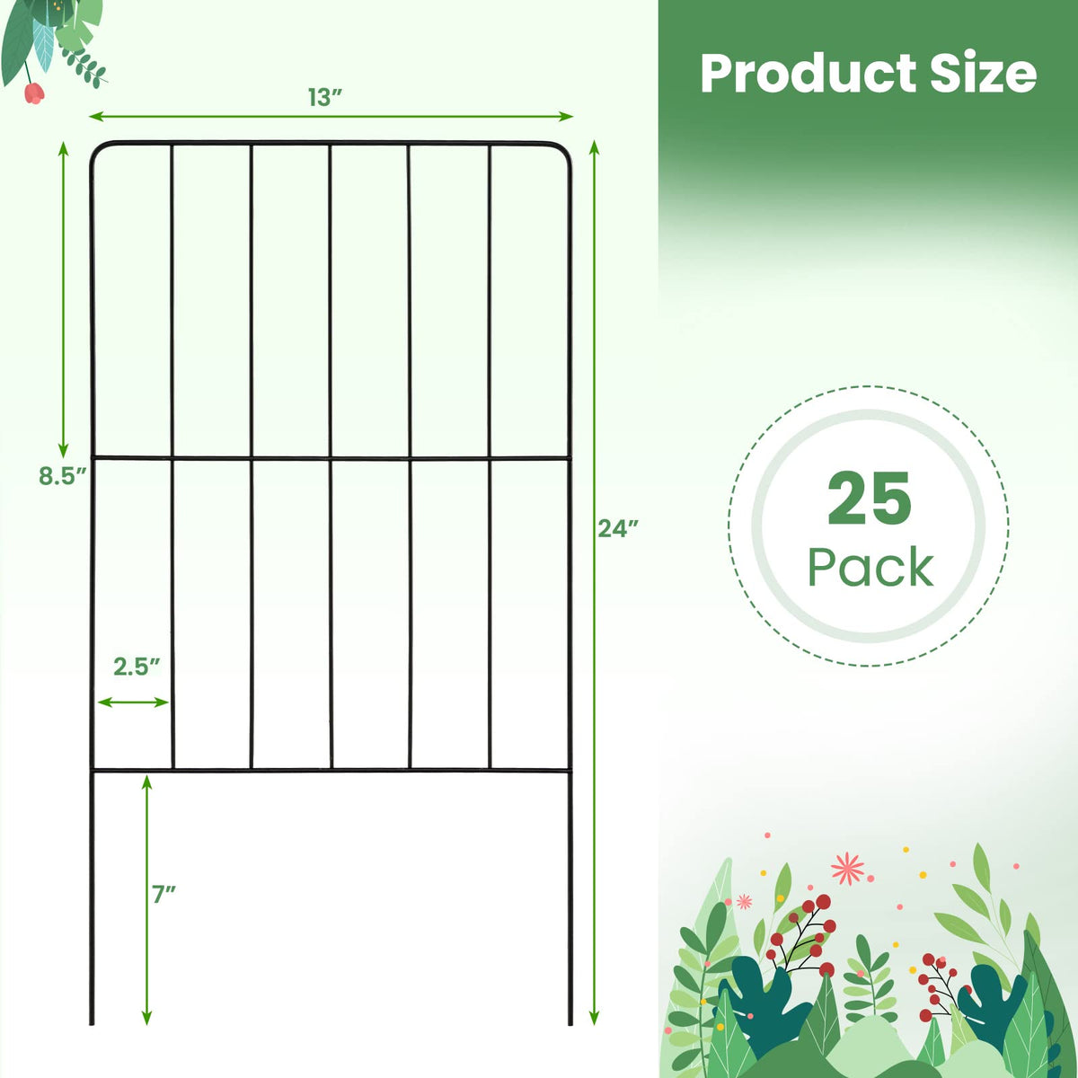 Lucktree Decorative Garden Fence 25 Panels
