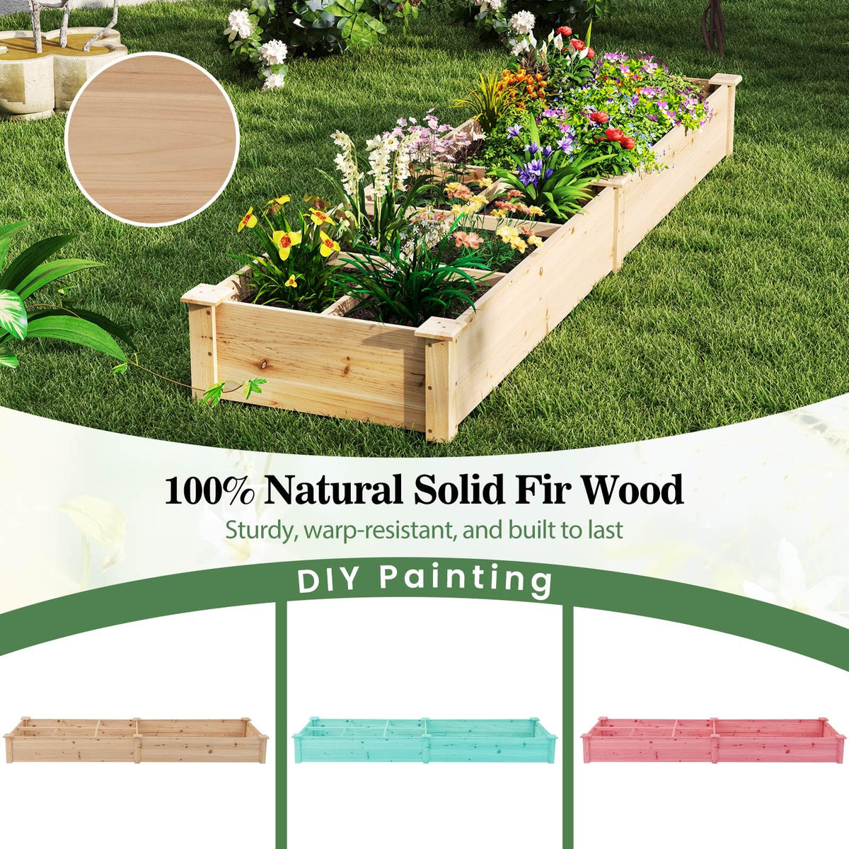 Lucktree Wooden Raised Garden Bed