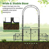 Lucktree Garden Arch with Planter - 87 inch Metal Garden Arbor with Gate