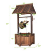 Lucktree Wishing Well Water Fountain Rustic Wooden Outdoor Garden Decorative Fountain Backyard w/ Electric Pump