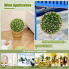 Lucktree 17.5 Inch Topiary Balls Artificial Outdoor Set of 2, Faux Greenery Balls with Pink Flowers