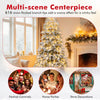 Lucktree Pre-Lit Snow Flocked Christmas Tree with Mixed Branch Tips & LED Lights