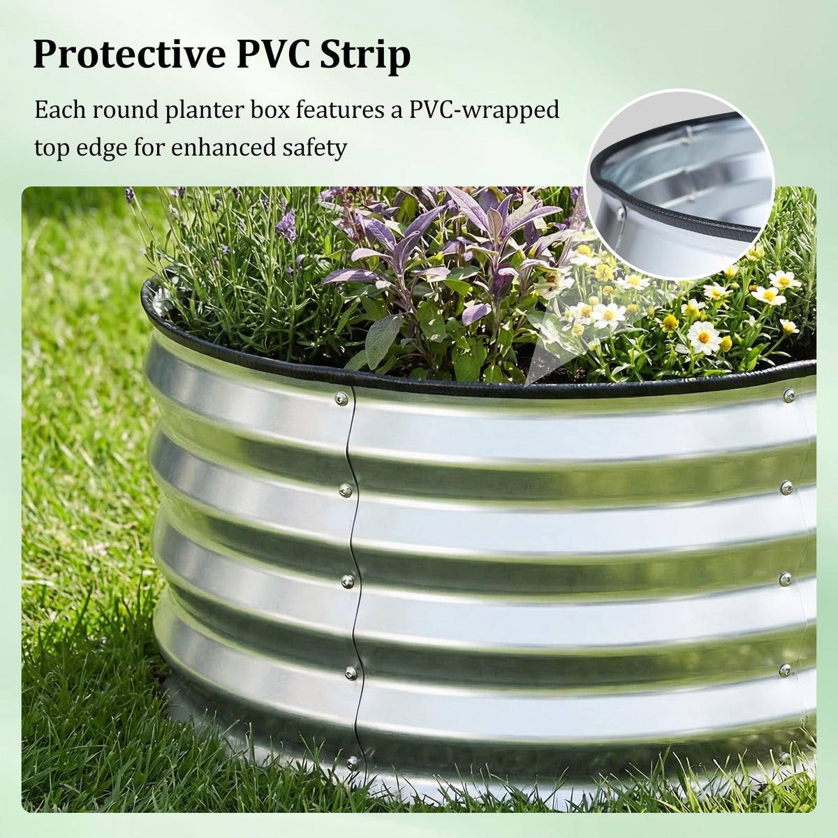 Lucktree 2 Pack Round Galvanized Raised Garden Bed Kit (2x2x1 FT)
