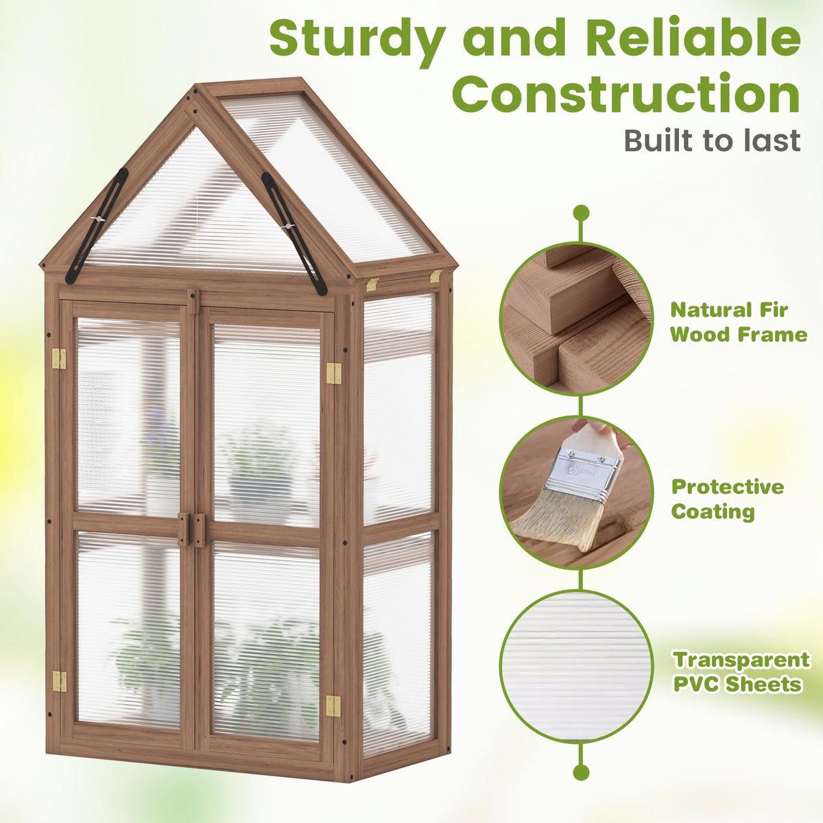 Lucktree Garden Cold Frame Mini Greenhouse Storage Shelves