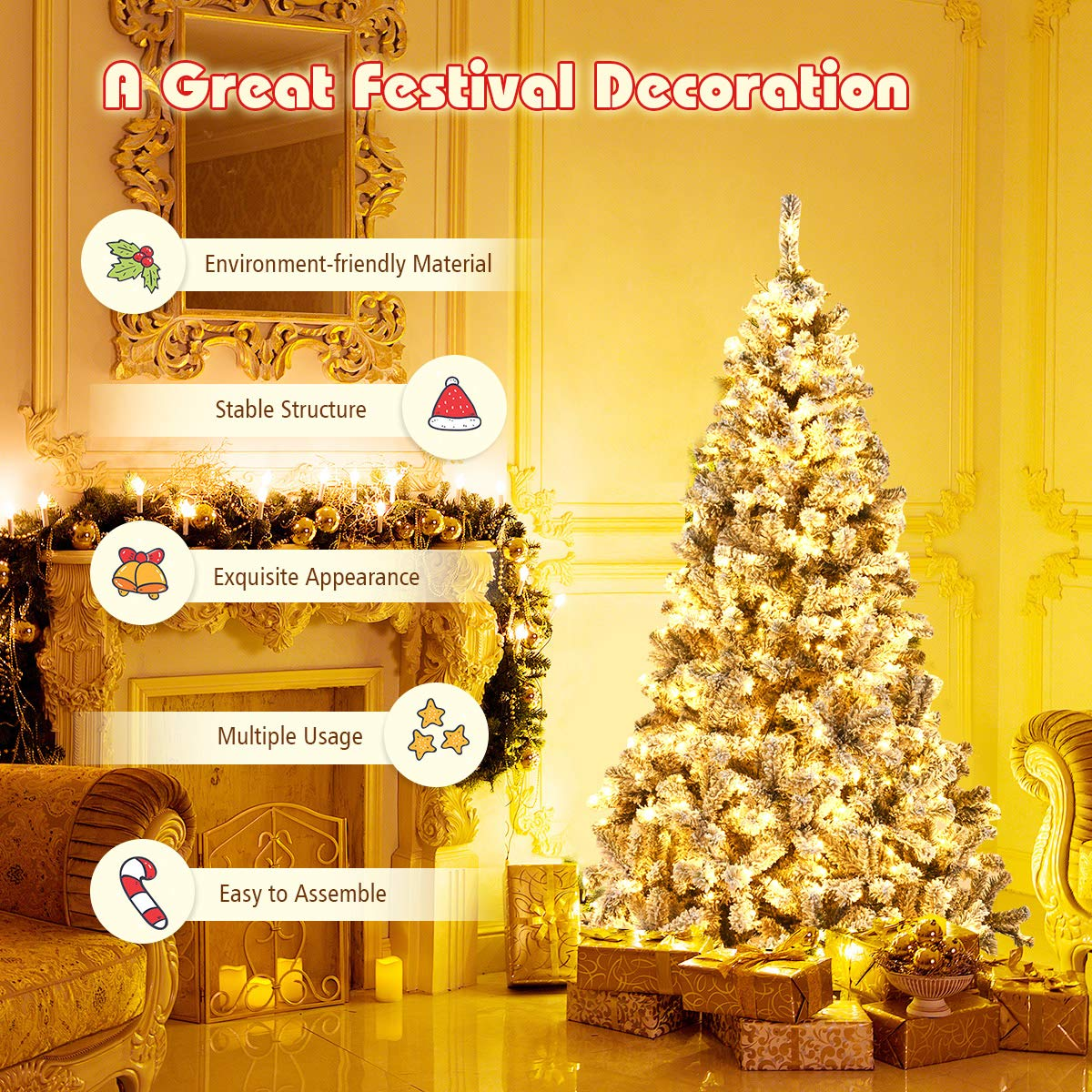 Lucktree 6ft Pre-Lit Artificial Christmas Tree - LucktreeUS