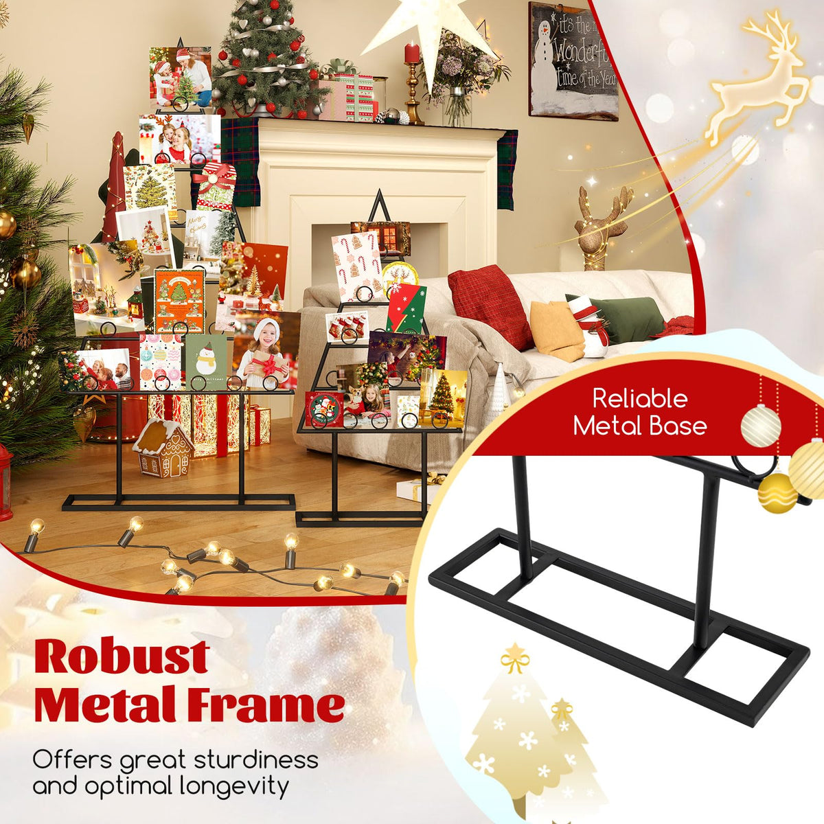 Lucktree 2 Pack Christmas Tree Photo Holder with 36 Round Clips