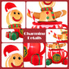 Lucktree 7 Ft Christmas Inflatable, Blow up Pre-Lit Gingerbread Man in Mug with Gift Boxes & Candy Cane