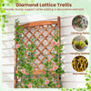 Lucktree 60” Wooden Planter Container with Drainage Holes Trellis