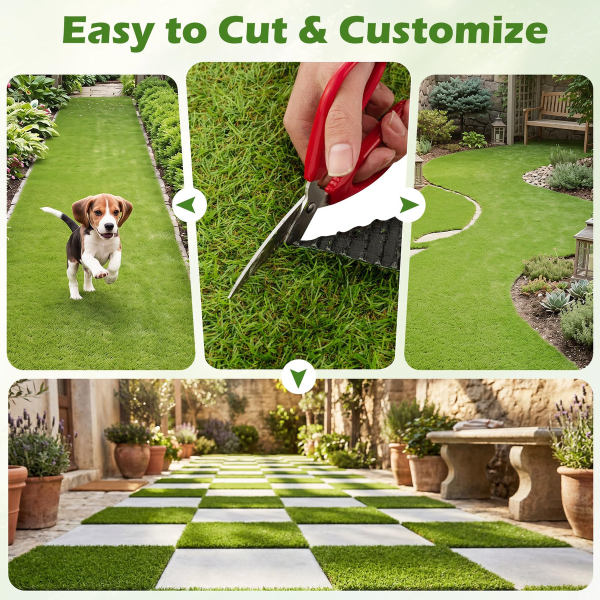 Lucktree 15 FT x 7 FT Artificial Turf Rug