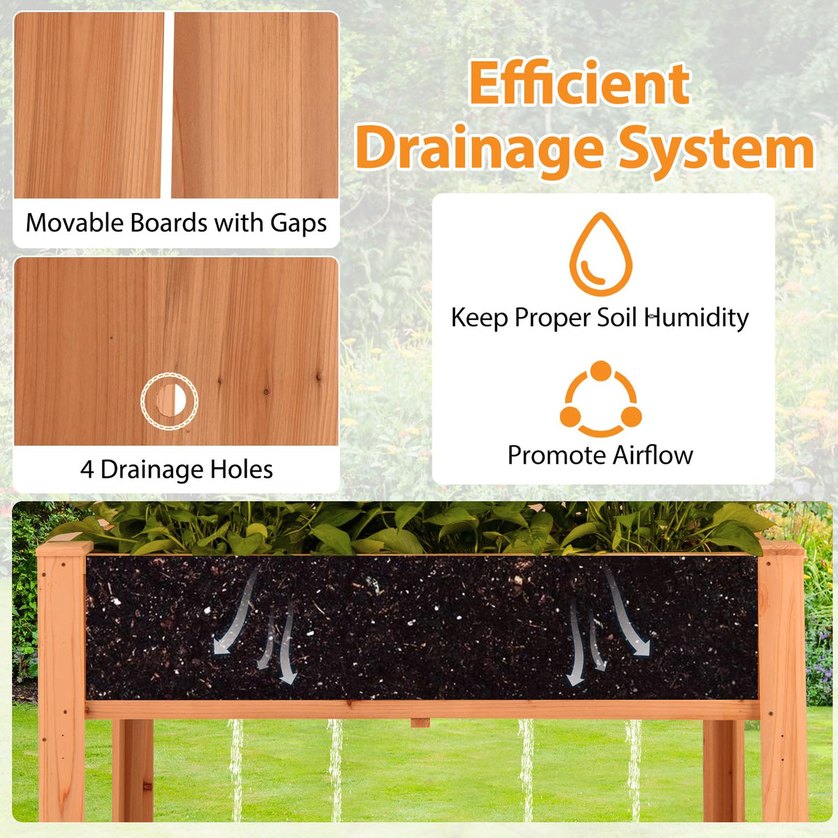 Lucktree Raised Garden Bed with Trellis