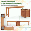 Lucktree Outdoor Bench with Raised Garden Bed, Wood Seat with Teak Oil Finish, Planter Box with Open-Ended Base