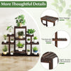 Lucktree Plant Stand Indoor & Outdoor 6 Tier Wood Flower Pot Stand for Multiple Plants