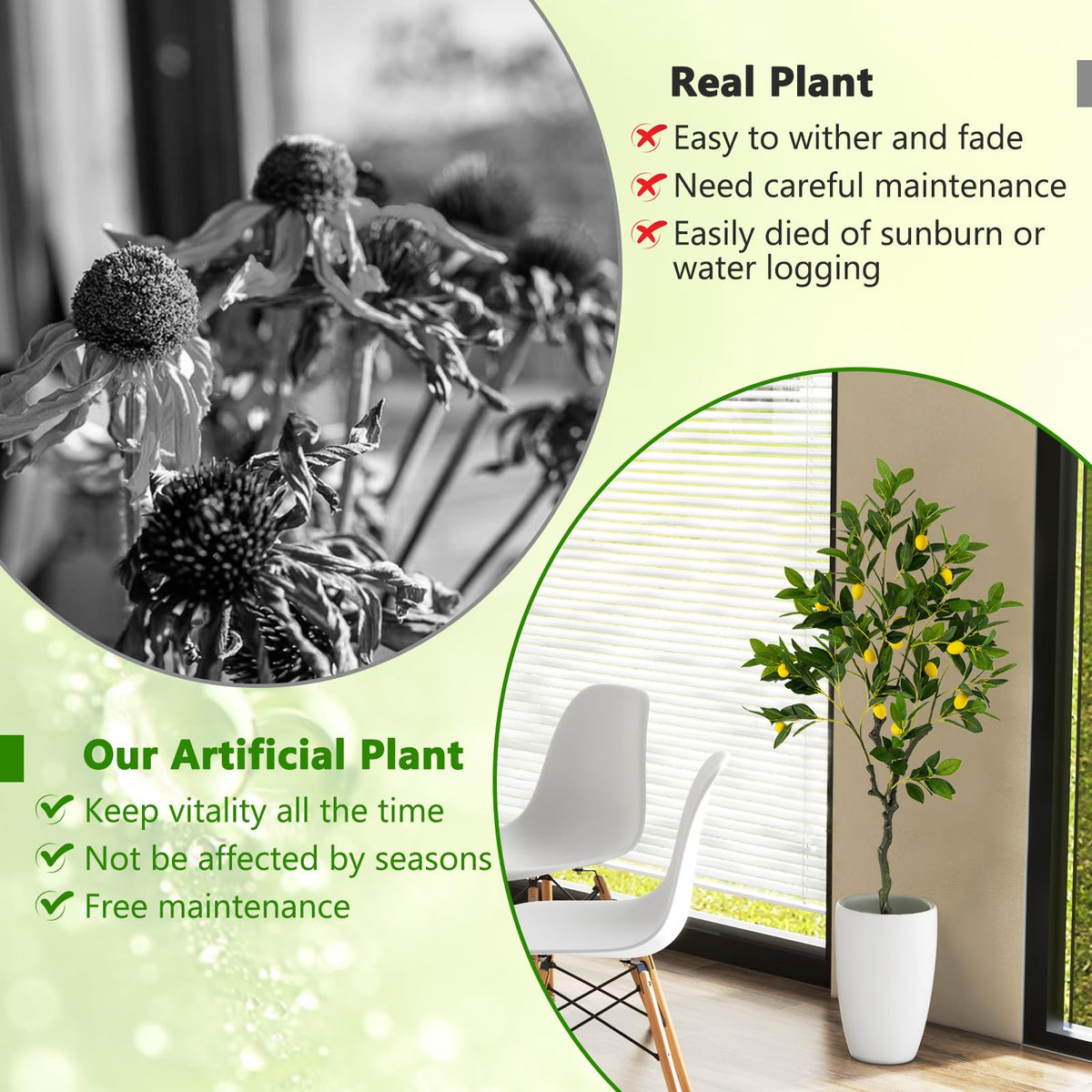 Lucktree Artificial Lemon Tree
