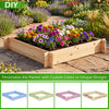 Lucktree 40" x 40" Square Fir Wood Planter Box with Open-Ended Base for Vegetables Flowers Herbs