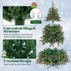 Lucktree 7ft Pre-Lit Artificial Christmas Tree, Hinged Full Xmas Pine Tree with 340 Warm White LED Lights
