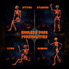 Lucktree 5.2 Ft Life-Size Posable Skeleton with Pumpkin Head Halloween Orange Skeleton Decoration