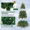 Lucktree 6ft Pre-Lit Artificial Christmas Tree, Hinged Full Xmas Pine Tree with 240 Warm White LED Lights