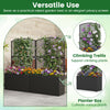 Lucktree 49 inch Tall PE Rattan Raised Garden Bed with Trellis