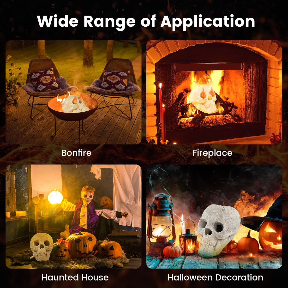 Lucktree Halloween Fire Pit Skull Ceramic