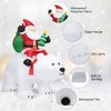 Lucktree Inflatable Christmas Santa Clause Riding The Polar Bear with Shaking Head