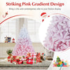 Lucktree Pink Gradient & White Snow Flocked Christmas Tree | Home Office Decoration