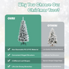 Lucktree Snow Flocked Pencil Christmas Tree, Hinged Artificial Slim Xmas Tree - LucktreeUS
