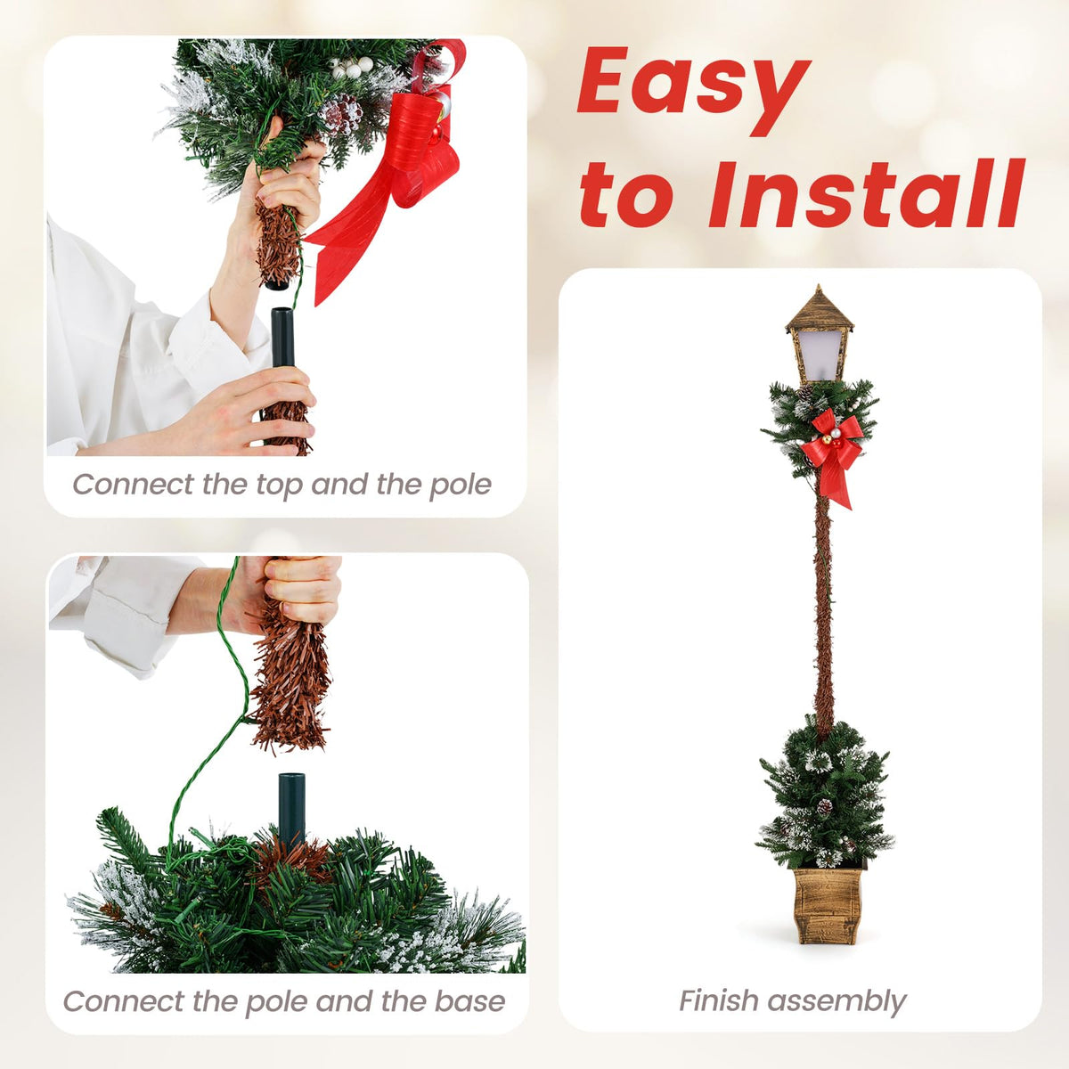 Lucktree 6.1 FT Christmas Pre-lit Street Lamp