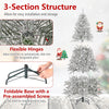 Lucktree Pre-Lit Snow Flocked Christmas Tree with Warm White LED Lights & Globe Lights
