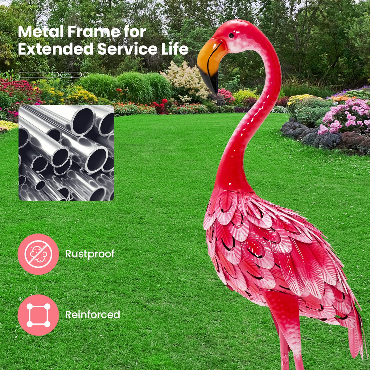 Lucktree Flamingo Garden Statues Set of 2