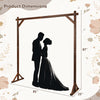 Lucktree 87" Wood Wedding Arbor Backdrop Stand with Ground Stakes
