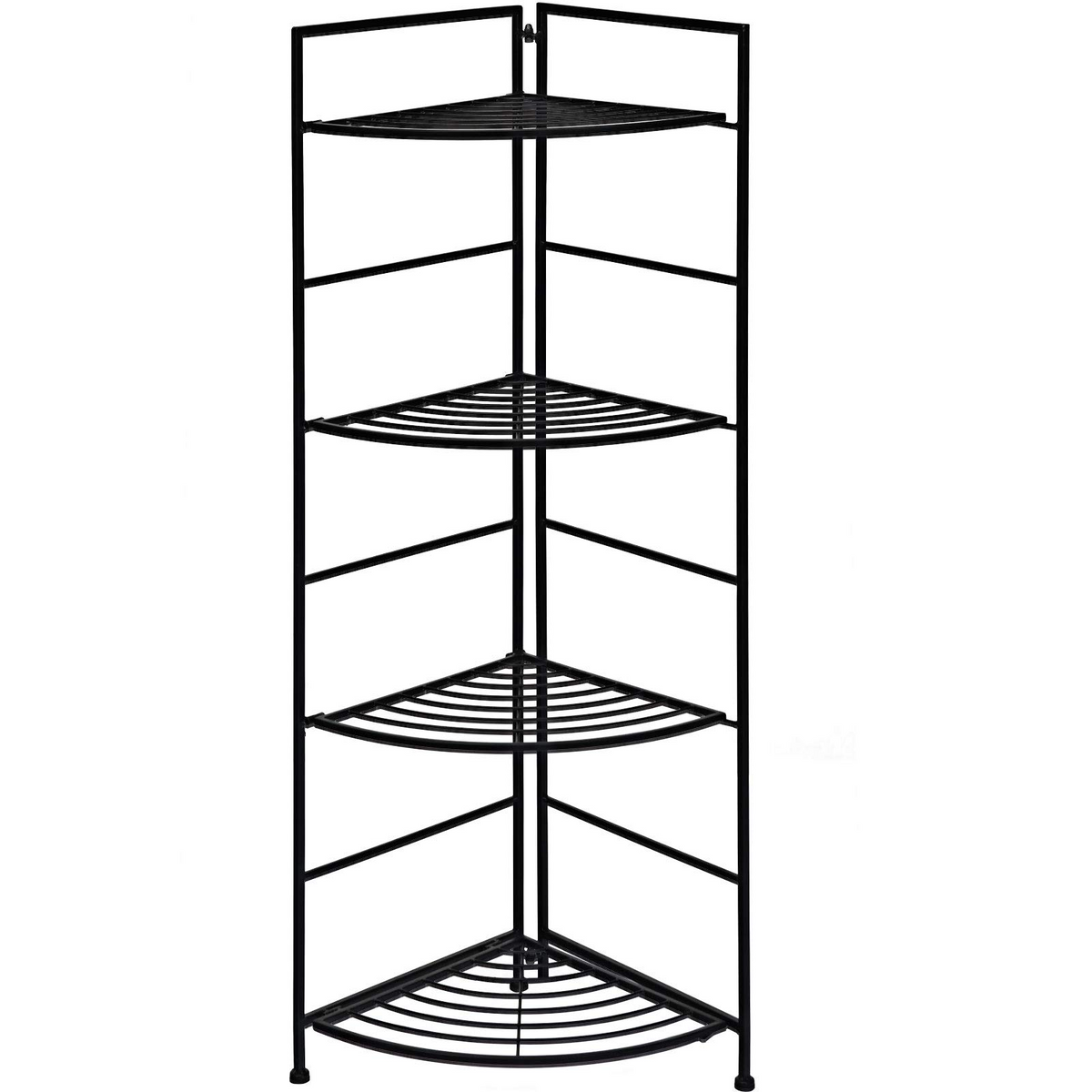 Lucktree Folding Metal Plant Rack, 4 Tiers Corner Shelf Plant Stand