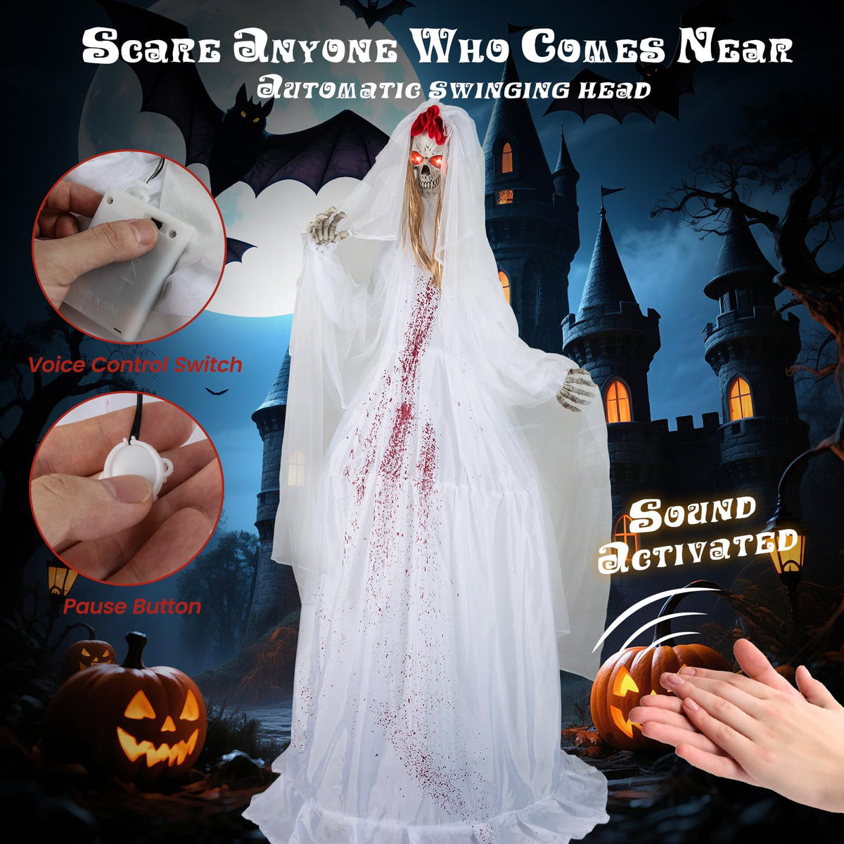 Lucktree Halloween Animatronic Skeleton Bride / Groom