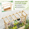 Lucktree Raised Garden Bed with Sided Trellis and Hanging Roof