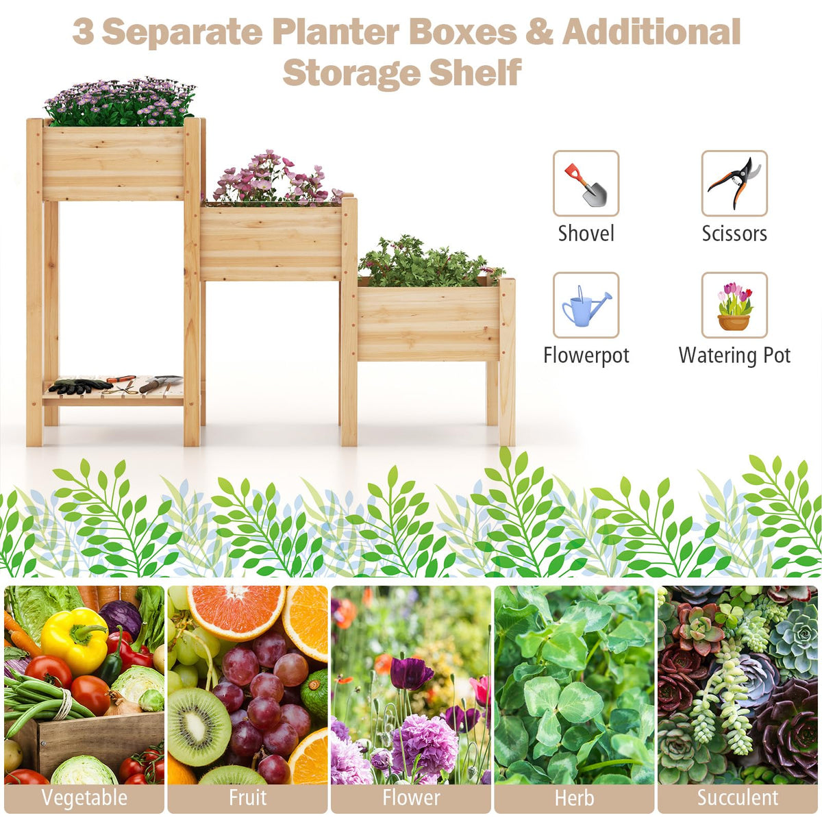 Lucktree Raised Garden Bed Set of 3