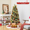 Lucktree 5ft Pre-Lit Artificial Christmas Tree, Hinged Xmas Tree with 453 PVC & Pine Needles