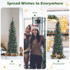 Lucktree Artificial Pencil Christmas Tree, Snow Flocked Slim Xmas Tree - LucktreeUS