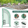 Lucktree Walk-in Lean-to Greenhouse - with 3-Tier Plant Stand, 7’x 3.5’x 7’ Green House, PE Grid Cover