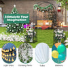 Lucktree Garden Arch Trellis with Planters, 86'' Metal Arbor Pergola for Climbing Plants Rose Clematis Vines