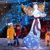 Lucktree 5 FT Christmas Lighted Angel, Pre-Lit Winged Holiday Figure Angel with 120 Cold White LED Lights