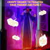 Lucktree 6FT Halloween Animatronic Witch, Hanging Halloween Decoration with Pre-Recorded Phrases