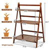 Lucktree 3 Tier Folding Storage Shelf, Bamboo Ladder Plant Stand