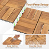 Lucktree 12" x 12" Interlocking Acacia Wood Deck Tiles