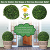 19 Inch Topiary Ball 2 pcs Sun Protective Faux Boxwood Greenery Balls