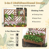 Lucktree Raised Garden Bed with Trellis, 2-Tier Wooden Planter Box with Legs and Drain Holes (Brown)