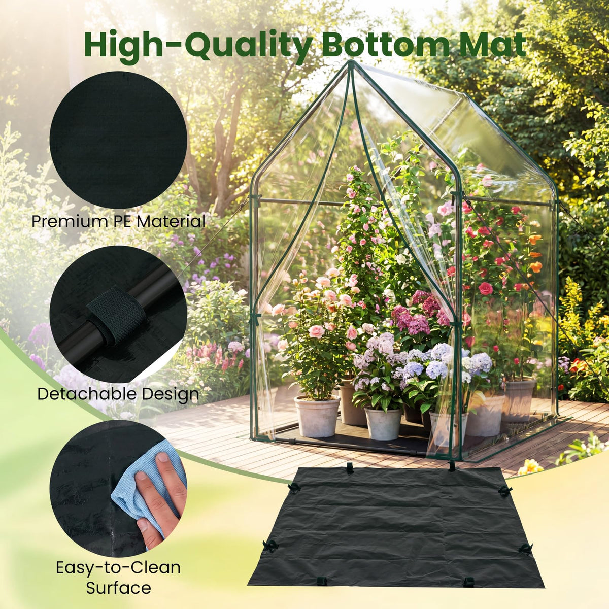 Lucktree Mini Outdoor Portable Green House with Sturdy Metal Frame