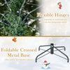 Lucktree Pre-Lit Artificial Christmas Tree with PVC & Soft TPE Branch Tips & Foldable Metal Stand